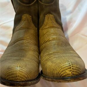 Tecovas Lizard Skin Western Boots Men’s 12D Handmade Zip Ankle Exotic Leather